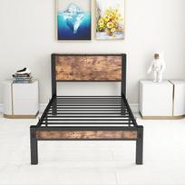 Lova 90×200 CM, metalinis lovos rėmas, vintažinės rudos spalvos