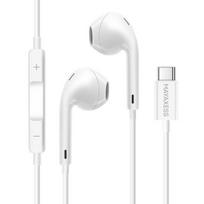 Laisvų rankų įranga USB-C laisvi ausinės su integruotu mikrofonu Mayaxess baltos spalvos, skirtos iPhone 17 Air