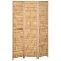 Širma – kambario pertvara, sulankstoma, bambukinė, 120 × 170 cm, šviesaus medžio