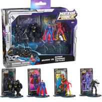 DC Comics figūrėlių rinkinys „Metal Force“: Betmenas, Supermenas, Brainiacas, Flashas + metalinės kortelės, uniwersalny