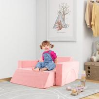 Vaikiška modulinė žaidimų sofa, 105.4x100.3x48.3 cm, rožinė