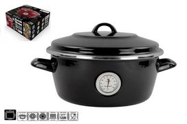 Puodas-troškintuvas emal. 5.0L 26cm su termost.VIT