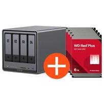 UGREEN NASync DXP4800 Plus NAS sistema 4 lizdų 24TB įskaitant 4x WD WD60EFPX NAS kietieji diskai - 6 TB