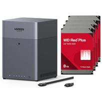 UGREEN NASync DH4300 Plus NAS sistema 4 vietų 32TB įskaitant 4x WD WD80EFPX NAS kietieji diskai - 8 TB