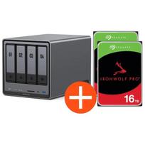 UGREEN NASync DXP4800 Plus NAS sistema 4 lizdų 32TB įskaitant 2x Seagate IronWolf ST16000NT001 16 TB
