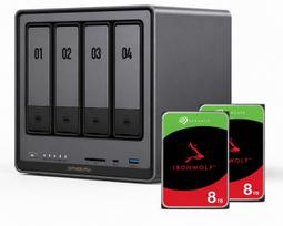 UGREEN NASync DXP4800 Plus NAS sistema 4 lizdų 16TB su 2x Seagate IronWolf ST8000VN004 8 TB