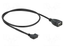 Cable | OTG,USB 2.0 | 0.5m | black | Connector colour: black