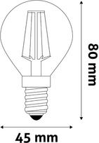 AVIDE LED Filament Bulb White Mini Globe 6.5W E14 WW 2700K