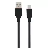 Silikoninis kabelis USB Type-A - Type-C (Black, 3m)