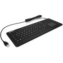 Keysonic klaviatūra KSK-6231INEL (US), USB, USB 5V, IP68, silikoninė, 98 klavišai, jutiklinė lenta, 2 pelės mygtukai, juoda