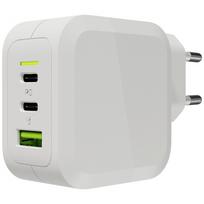 Green Cell įkroviklis CHARGC08W, 65W, 2x USB-C, 1x USB-A, 100-240V, 20V, 3.25A, GaN, PD, QC 3.0, baltas