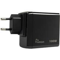 Inter-Tech Įkroviklis Argus PD-3100 88882230, 100W, 1x USB-C, 2m, PD 3.0, 5/9/12/15/20V, SCP, OVP, OLP/OPP, keičiami kištukai