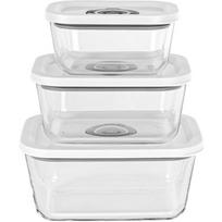 Rommelsbacher vakuuminio stiklo indų rinkinys VCG 1, 350ml, 670ml, 1100ml, 8 dalių, borosilikato stiklas, be BPA, tinka indaplovei