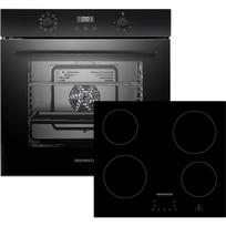 Respekta įmontuojama orkaitė ir kaitlentė ASET7004400, 80l, 4 zonos, 2500W, 6000W, 220-240V, 50Hz, A, 150cm, juoda