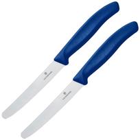 Victorinox Swiss Classic Blue Virtuvinis peilis su dantyta geležte ir suapvalintu galu, 2 vnt.