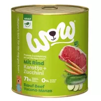 WOW Dog Food ADULT Turkey( suaugusių šunų konservai su jautiena su morkomis ) 800 g