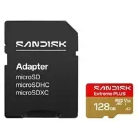 SANDISK Extreme PLUS 128GB Micro SDXC UHS-I atminties kortelė