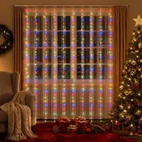 Užuolaidų girlianda 300 LED Įvairių spalvų 300 x 300 cm