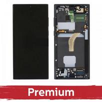 LCD ekranas skirtas Samsung S908 S22 Ultra su rėmeliu / Phantom Black / OEM