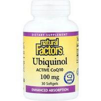Natural Factors, Ubichinolis, aktyvusis kofermentas Q10, 30 minkštųjų kapsulių