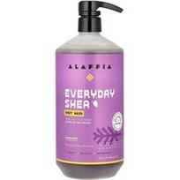 Alaffia, „Everyday Shea®“ kūno prausiklis normaliai ir labai sausai odai, levandų kvapo, 946 ml