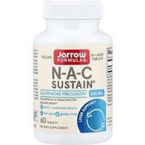 Jarrow Formulas, Veganiškas NAC Sustain®, 600 mg, 60 tablečių