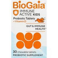 BioGaia, „Protectis Kids“, imunitetą stiprinantis, skanus apelsinų skonio, 30 kramtomųjų probiotikų tablečių