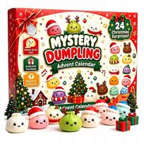 „Senti“ advento kalendorius su minkomais „Squishy“ 3D žaisliukais, 24 dienų rinkinys, kalėdinė dovana