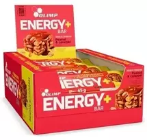 Energijos batonėlis Olimp Energy+ 20 × 45 g, žemės riešutų ir karamelės skonio