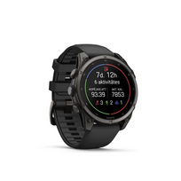Garmin Fenix 9 Smartwatch 47mm Carbon Grey DLC Titanium with Black Silicone Band