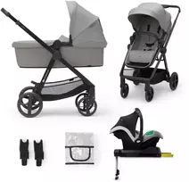 KINDERKRAFT universalus vežimėlis NEWLY 4in1 MINK PRO, moonlight pilkas, KSNEWL00GRY400I