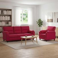 Sofos komplektas 2 pcs Vyno raudona Aksomas