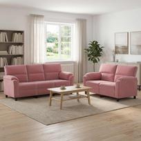 Sofos komplektas 2 pcs Rožinė Aksomas