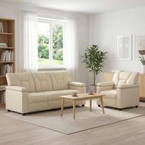 Sofos komplektas 2 pcs Kreminė Dirbtinė oda