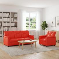 Sofos komplektas 2 pcs Raudona Dirbtinė oda