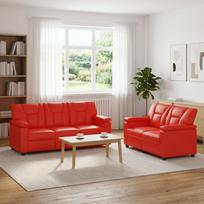 Sofos komplektas 2 pcs Raudona Dirbtinė oda