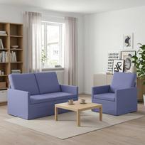 Sofos komplektas 2 pcs Džinsinės mėlynos Audinys