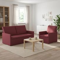 Sofos komplektas 2 pcs Vyno raudona Audinys