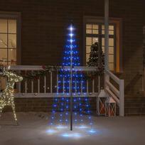 Kalėdų eglutė ant vėliavos stiebo, 180cm, 108 mėlynos LED