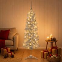 Dirbtinė siaura kalėdinė eglutė su žaisliuku 150 cm 150 LED