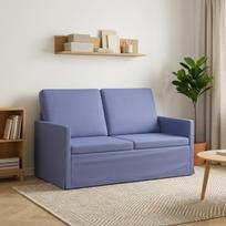 Dviejų vietų sofa Džinsinės mėlynos 130 x 81 x 82 cm Audinys