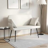 Dvivietė sofa su metalinėmis kojelėmis 2 vietos Balta