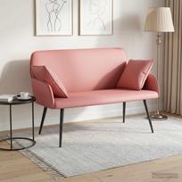 Dvivietė sofa su metalinėmis kojelėmis 2 vietos Rožinė