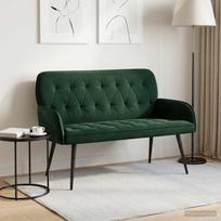 Dvivietė sofa su metalinėmis kojelėmis 2 vietos Tamsiai žalia
