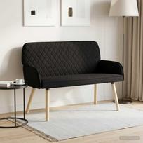 Dvivietė sofa su medžio masyvo kojelėmis 2 vietos Juoda