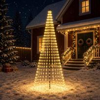 LED Kalėdų medis 285 cm 744 LED Šilta balta Geležis Juoda