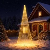 LED Kalėdų medis 485 cm 1632 LED Šilta balta Geležis Juoda