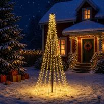 LED Kalėdų medis 235 cm 1000 LED Šilta balta Plienas Juoda