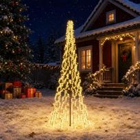 LED Kalėdų medis 285 cm 1550 LED Šilta balta Plienas Juoda