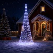 LED Kalėdų medis 400 cm 450 LED Mėlyna Geležis Juoda